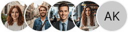 Diverse investeurdersavatar-pictogrammen in het handelsbeoordelingsgedeelte van Rekenterij